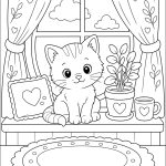 Cozy kids coloring page - Just Color ebook preview