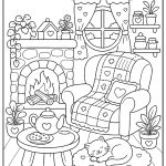Cozy kids coloring page - Just Color ebook preview