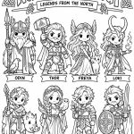Norse mythology coloring page - Just Color ebook preview
