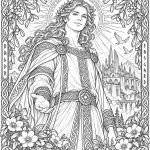 Norse mythology coloring page - Just Color ebook preview