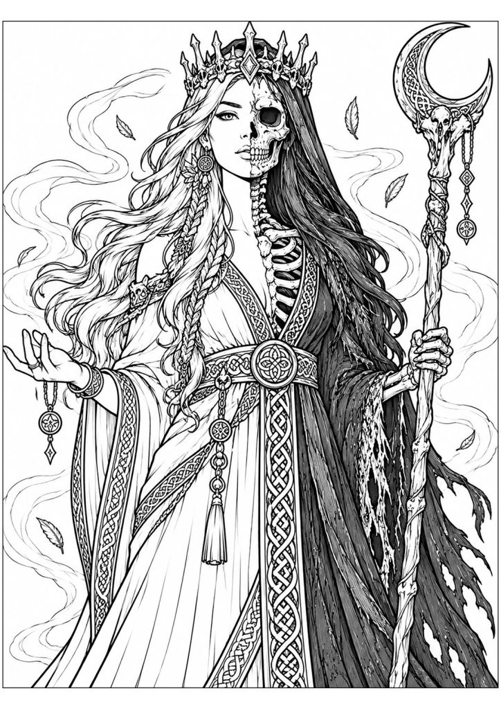 Norse mythology coloring page - Just Color ebook preview