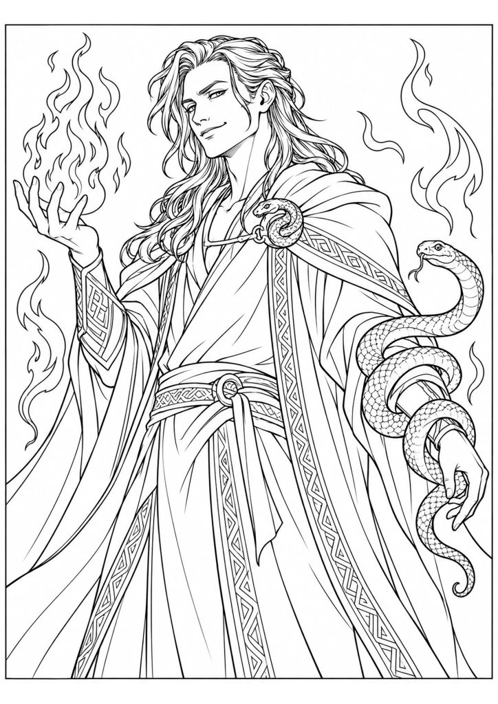 Norse mythology coloring page - Just Color ebook preview