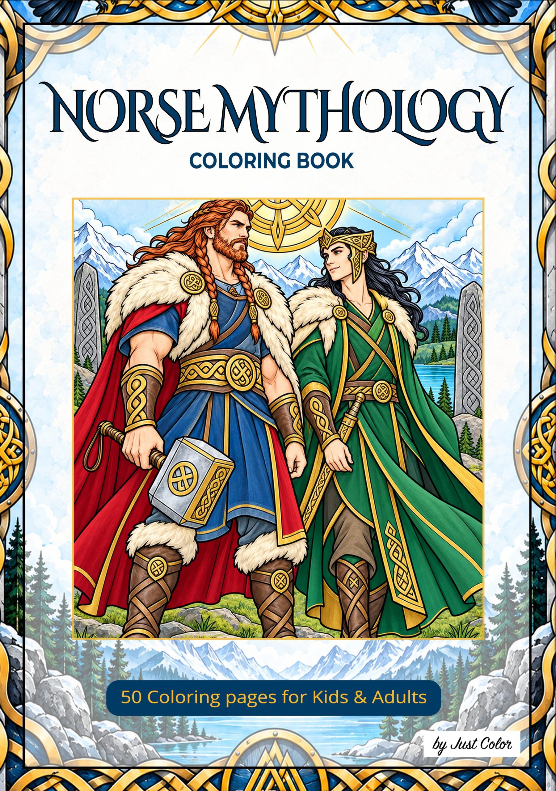 Norse Mythology Coloring Book for Kids & Adults – Just Color eBooks
