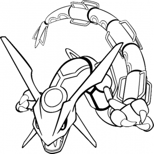 Coloriage pokemon rayquaza