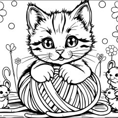 Coloriages de Chats à imprimer pour enfants