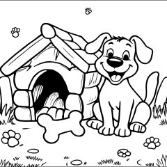 Coloriages de Chiens à imprimer pour enfants