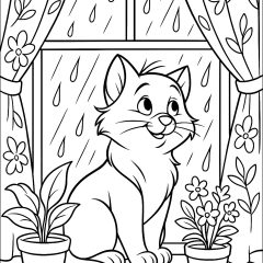 Coloriages de Jour pluvieux à imprimer pour enfants