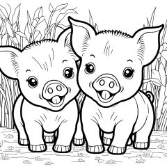 Coloriages de Cochons à imprimer pour enfants