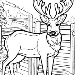 Coloriages de Cerfs à imprimer pour enfants