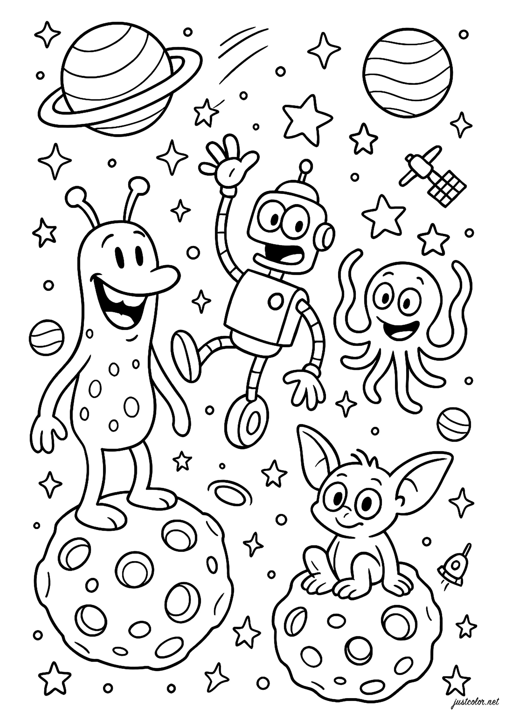 Coloriage Just Color d'un extraterrestre