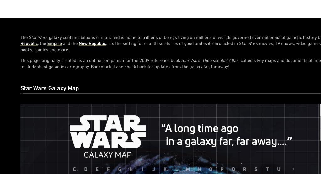 Carte officielle de la galaxie Star Wars