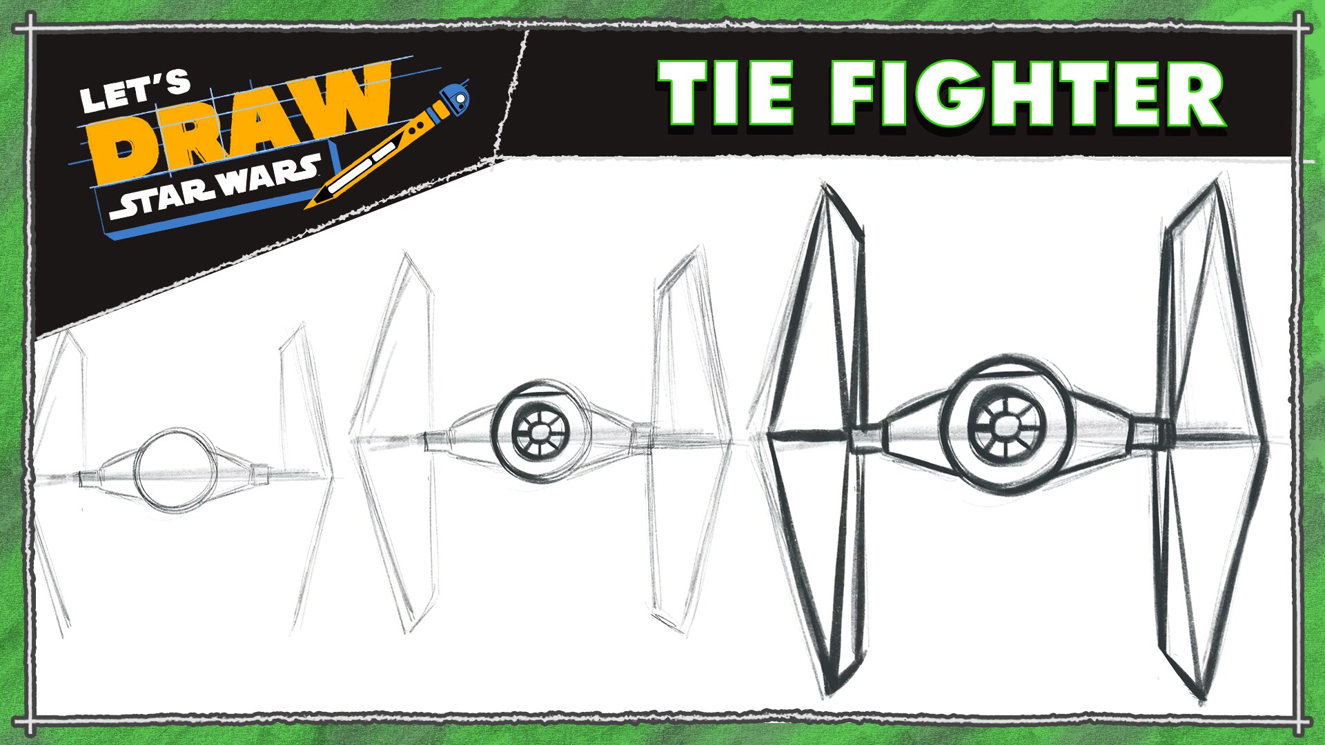 Tutoriel officiel Star Wars pour dessiner un chasseur TIE