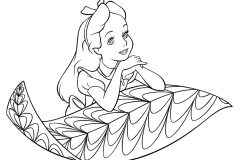 Coloriages Alice au Pays des merveilles faciles pour enfants