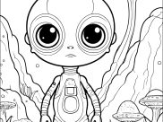 Coloriages d'Extraterrestres à imprimer pour enfants