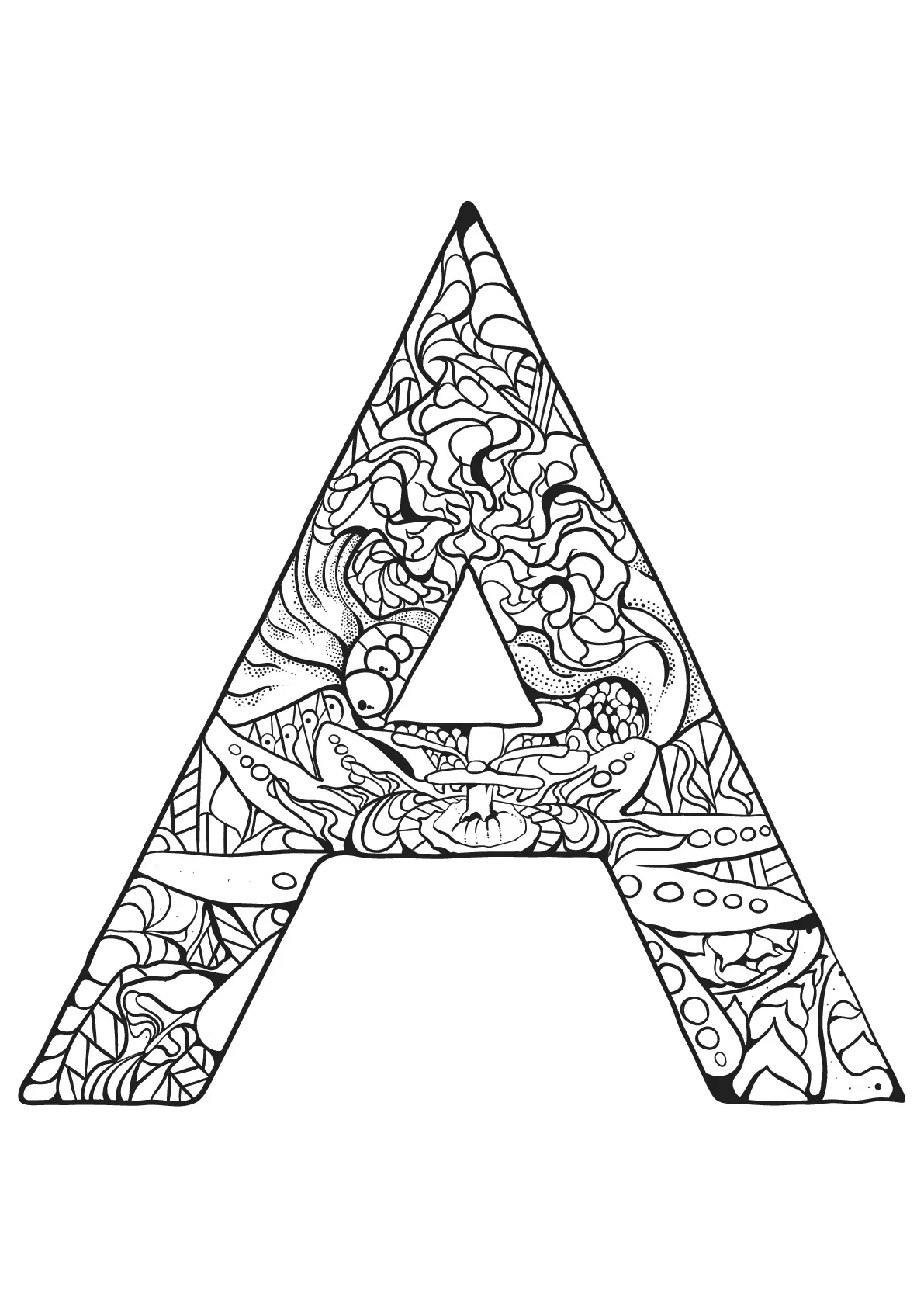 Alphabet lettre a (Coloriage à imprimer pour enfants)
