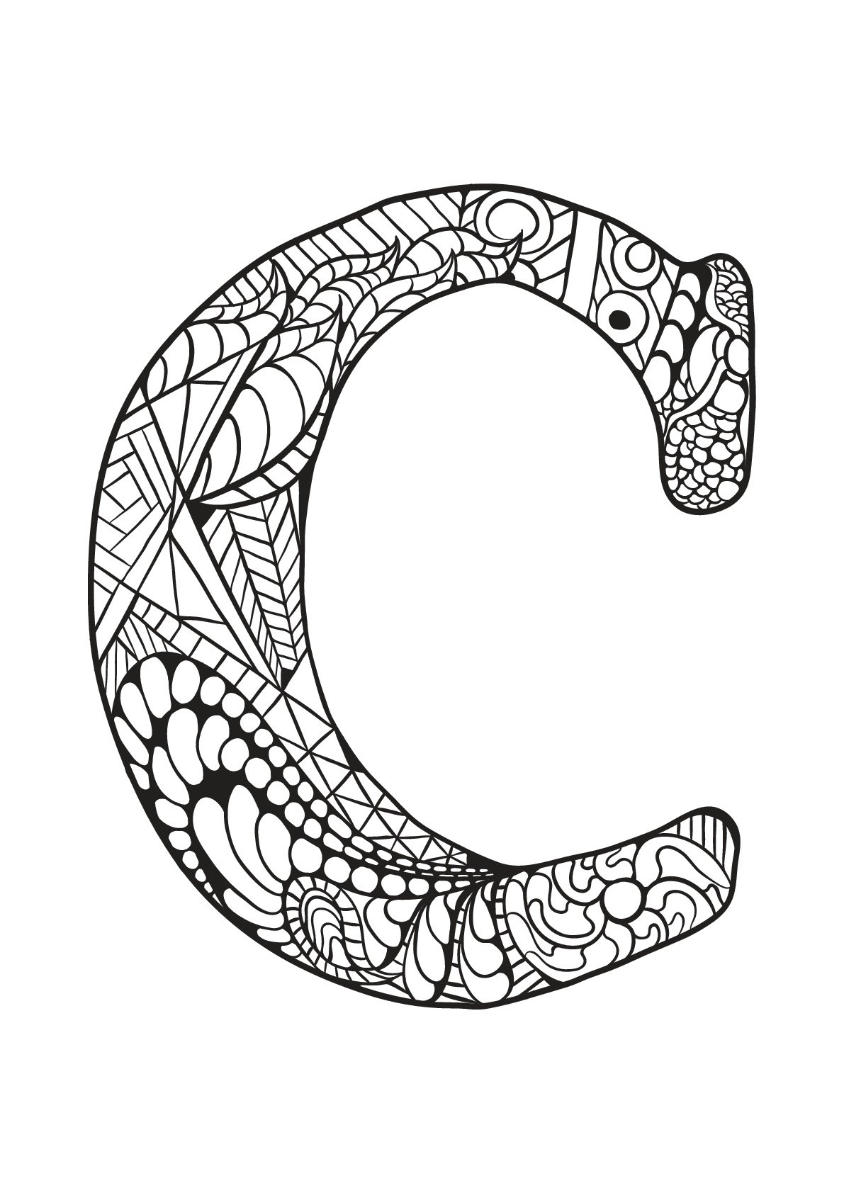 Alphabet lettre c (Coloriage) Alphabet lettre c (Coloriage à imprimer pour enfants)