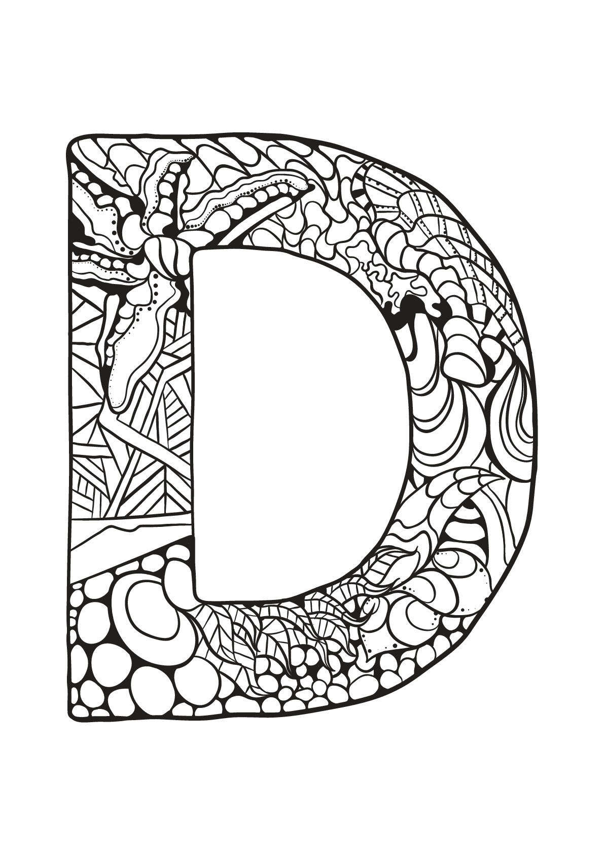 Alphabet lettre d (Coloriage) Alphabet lettre d (Coloriage à imprimer pour enfants)