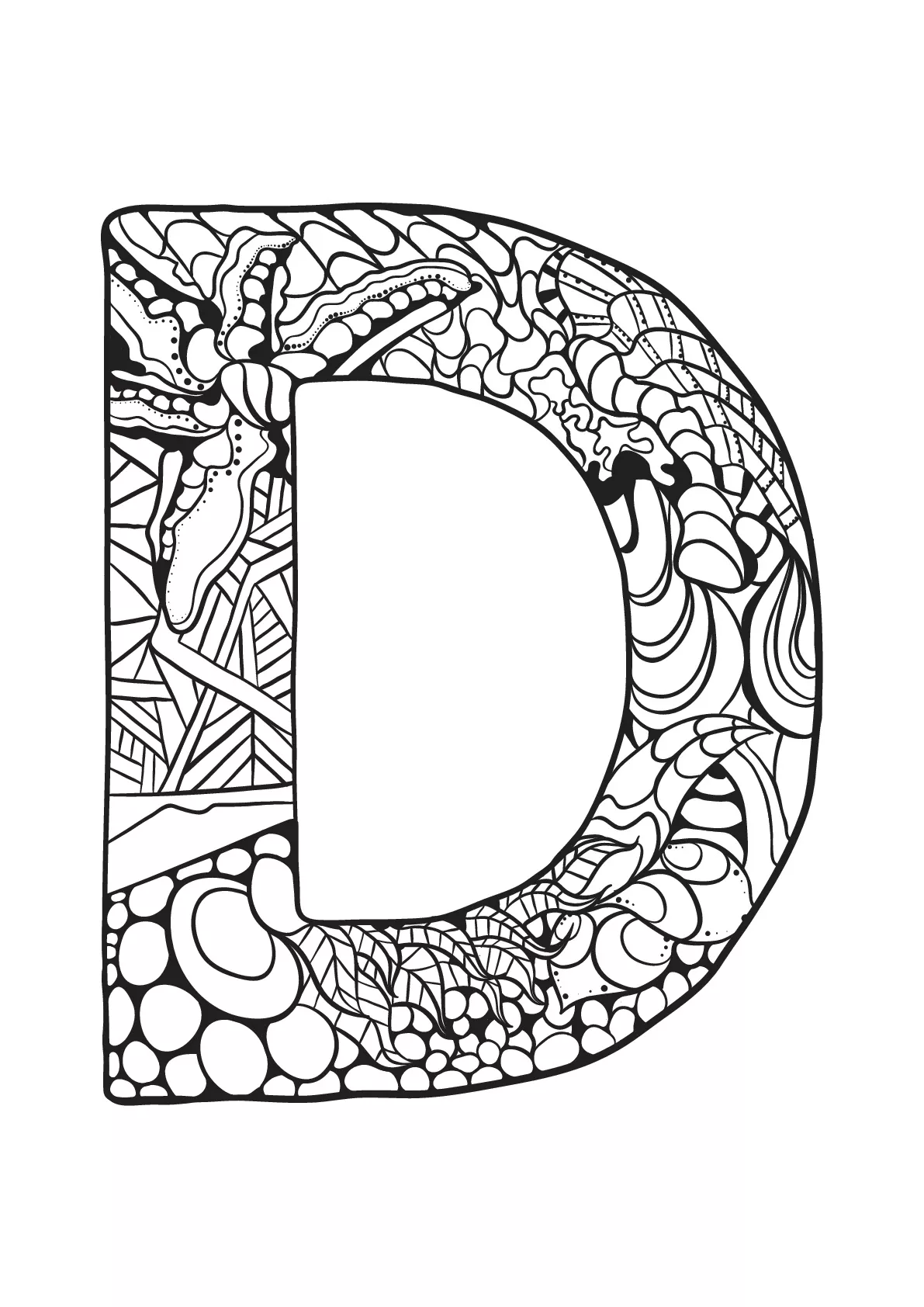 Alphabet lettre d (Coloriage à imprimer pour enfants)