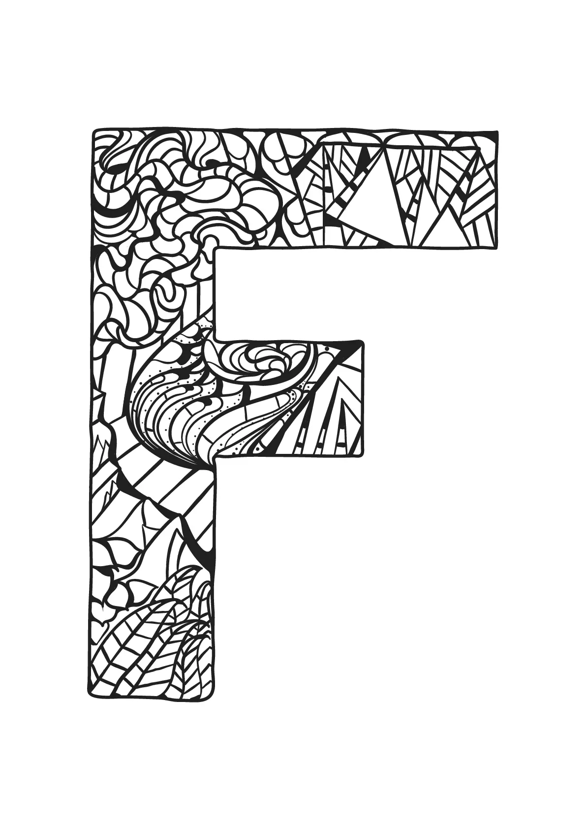 Alphabet lettre f (Coloriage à imprimer pour enfants)