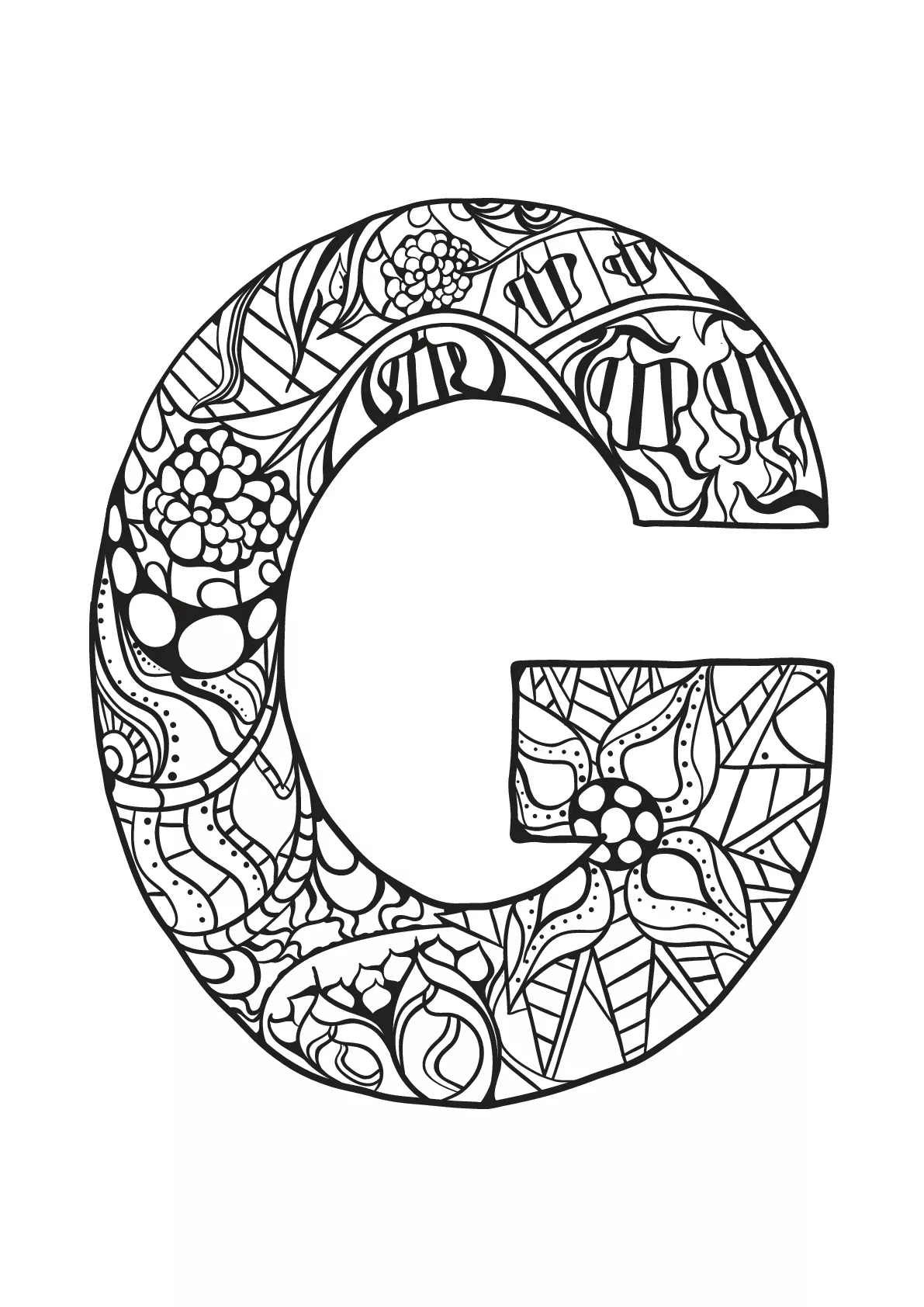 Alphabet lettre g (Coloriage à imprimer pour enfants)