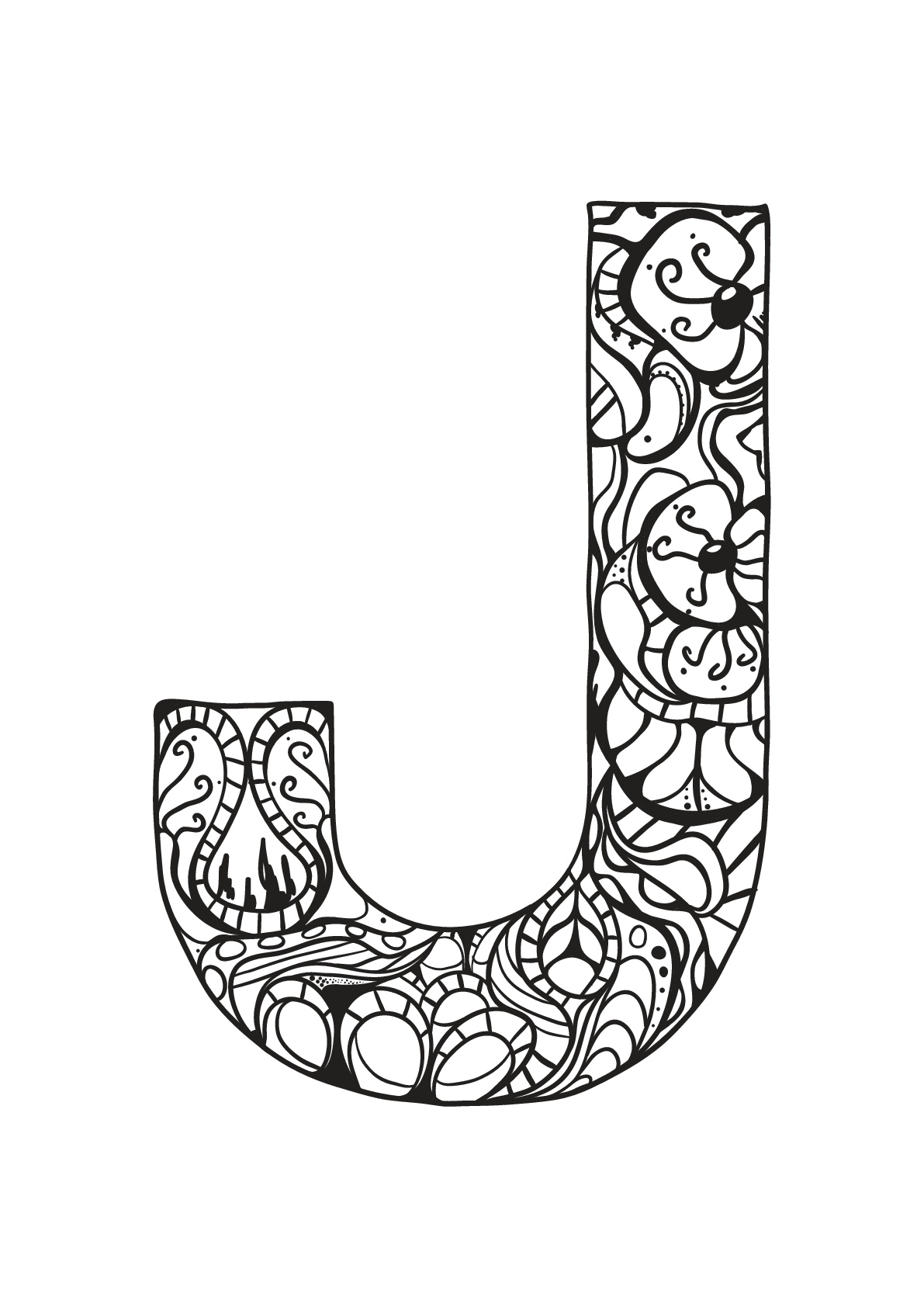 Alphabet lettre j (Coloriage) Alphabet lettre j (Coloriage à imprimer pour enfants)