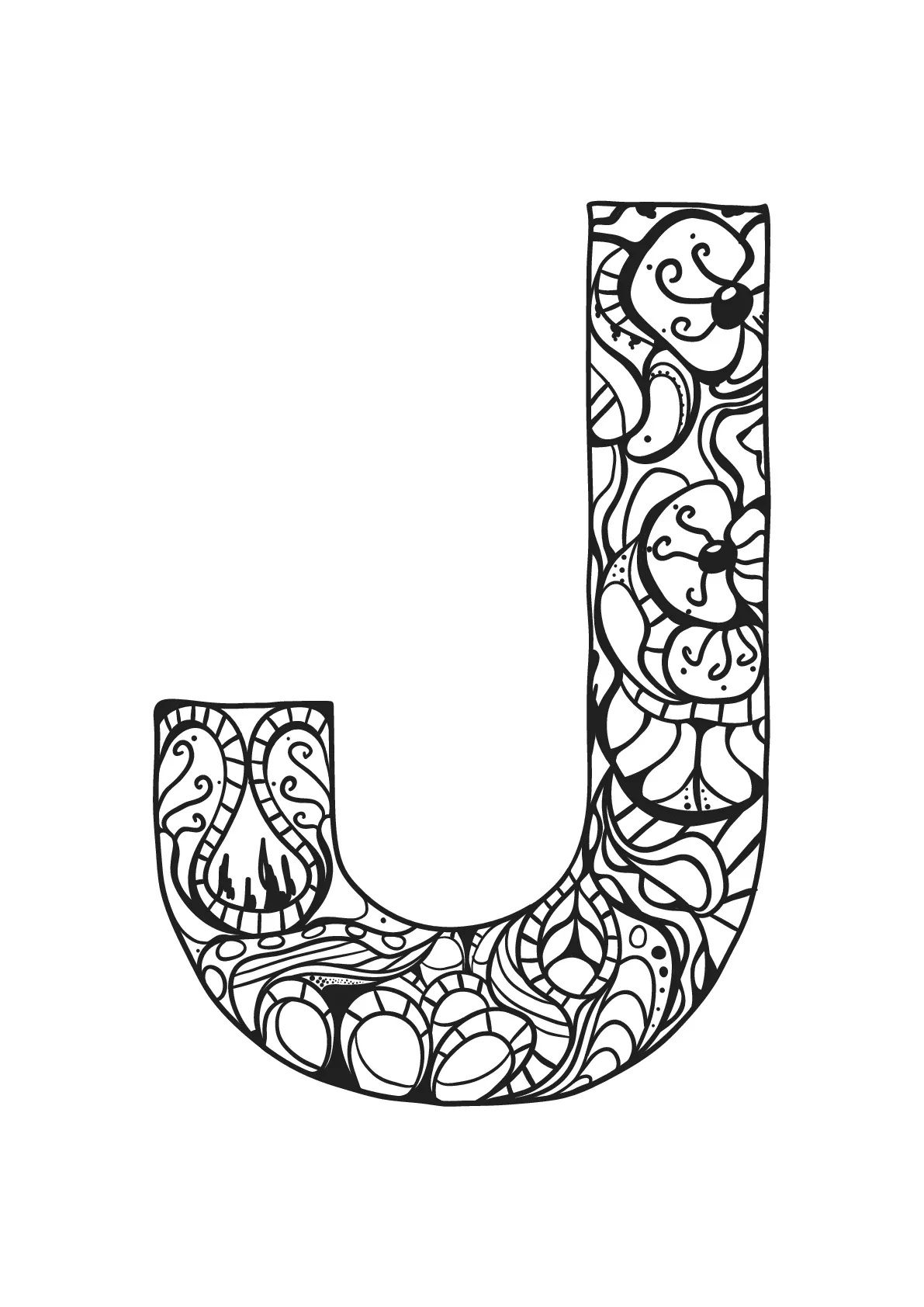 Alphabet lettre j (Coloriage à imprimer pour enfants)