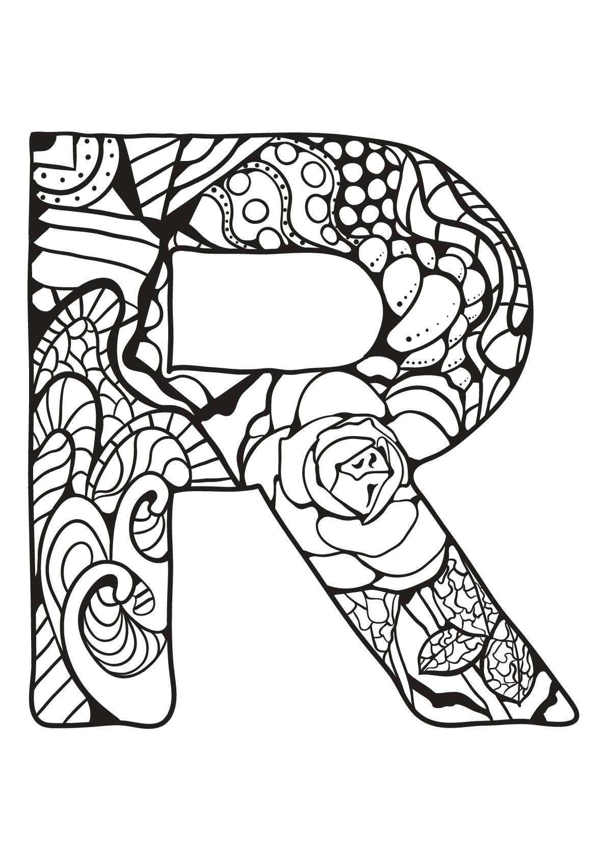 Alphabet lettre r (Coloriage) Alphabet lettre r (Coloriage à imprimer pour enfants)