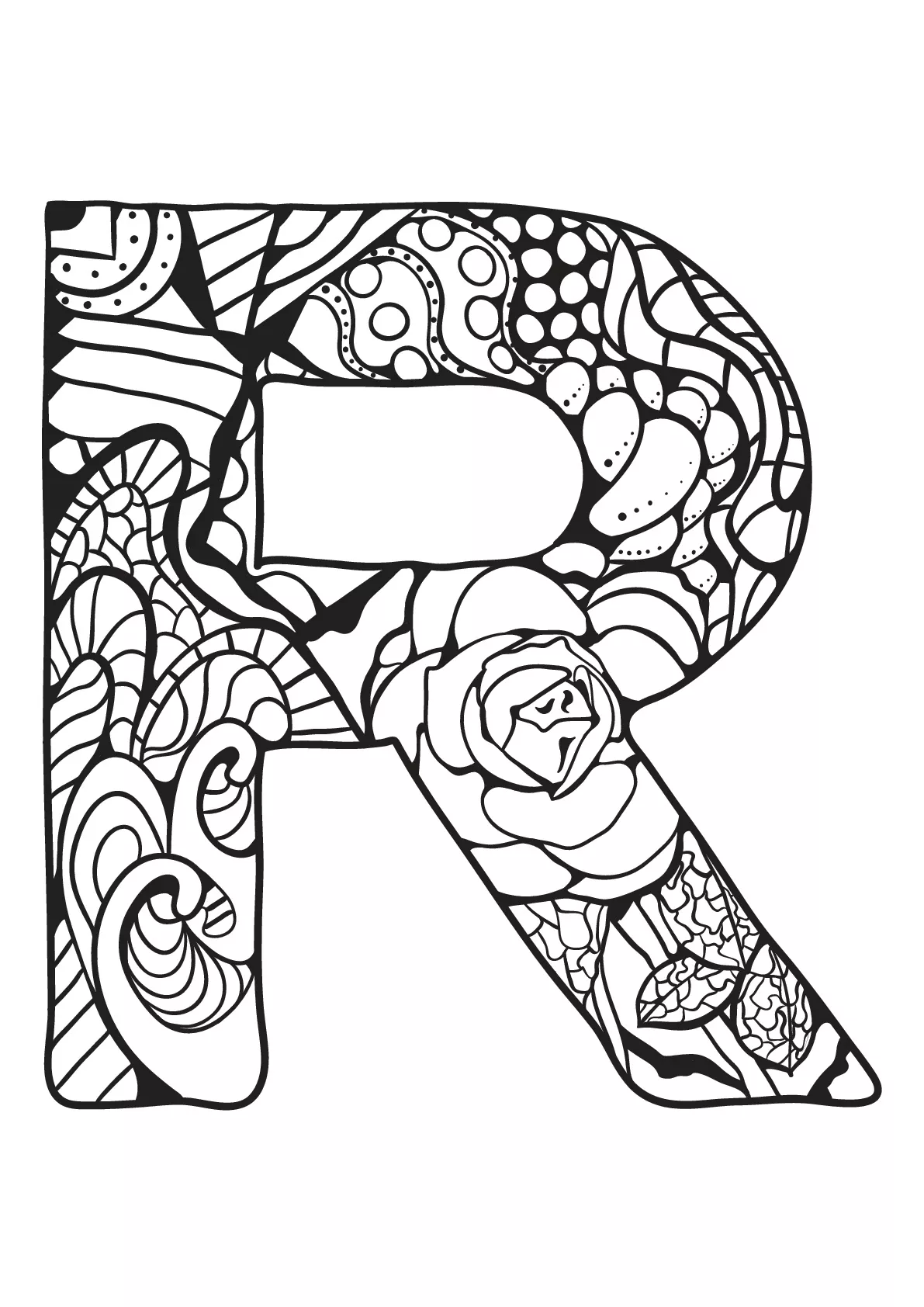 Alphabet lettre r (Coloriage à imprimer pour enfants)
