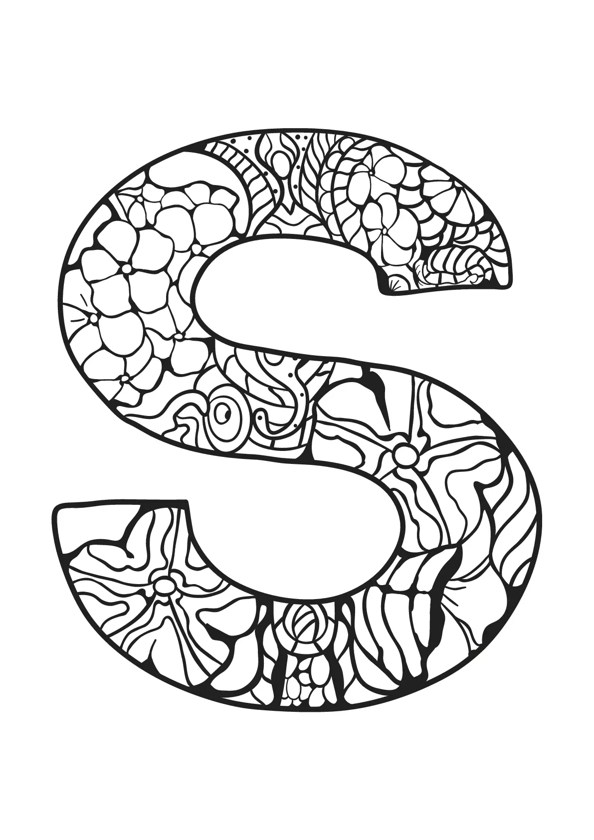 Alphabet lettre s (Coloriage à imprimer pour enfants)