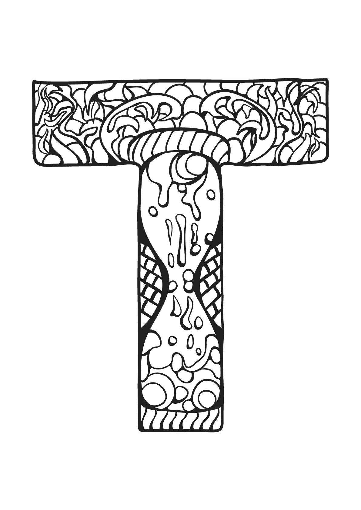 Alphabet lettre t (Coloriage à imprimer pour enfants)