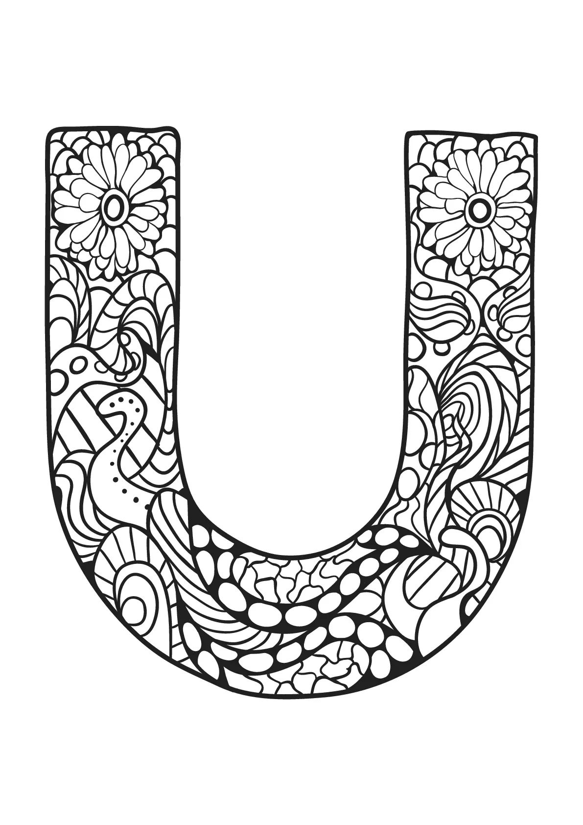 Alphabet lettre u (Coloriage à imprimer pour enfants)