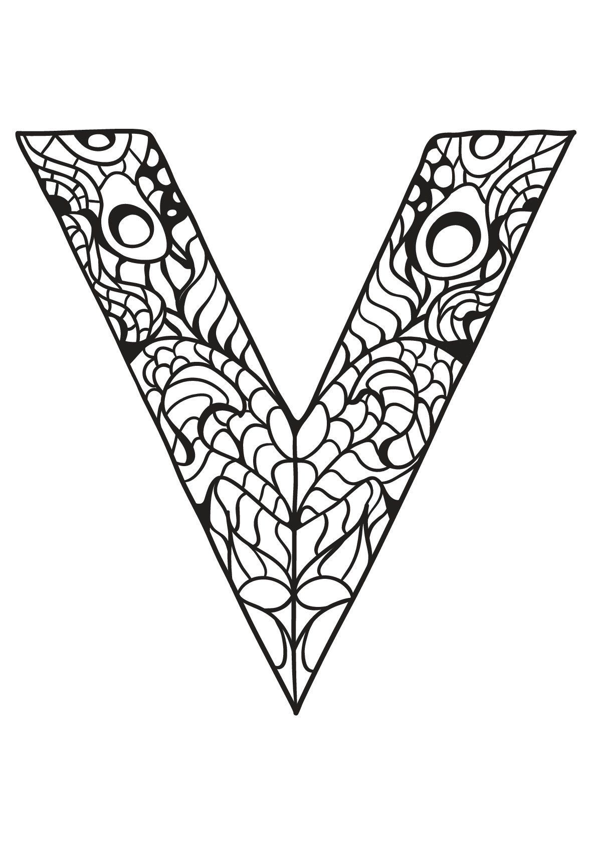 Alphabet lettre v (Coloriage) Alphabet lettre v (Coloriage à imprimer pour enfants)