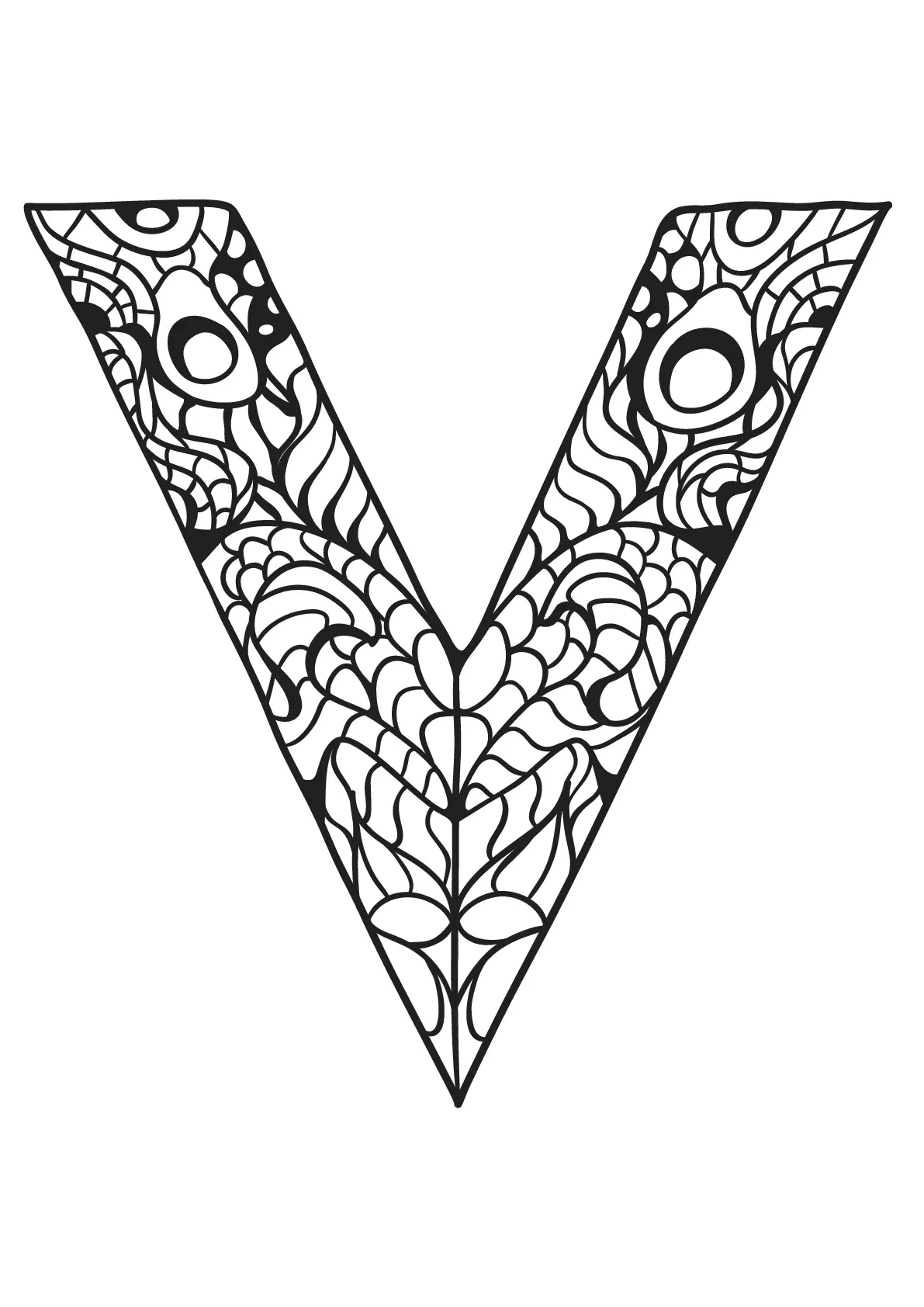 Alphabet lettre v (Coloriage à imprimer pour enfants)