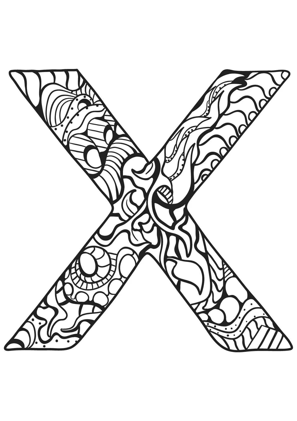 Alphabet lettre x (Coloriage à imprimer pour enfants)
