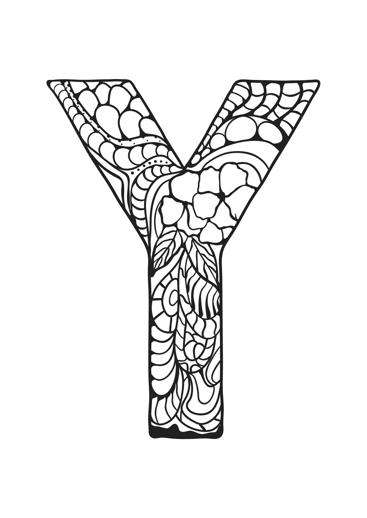Alphabet lettre y (Coloriage à imprimer pour enfants)
