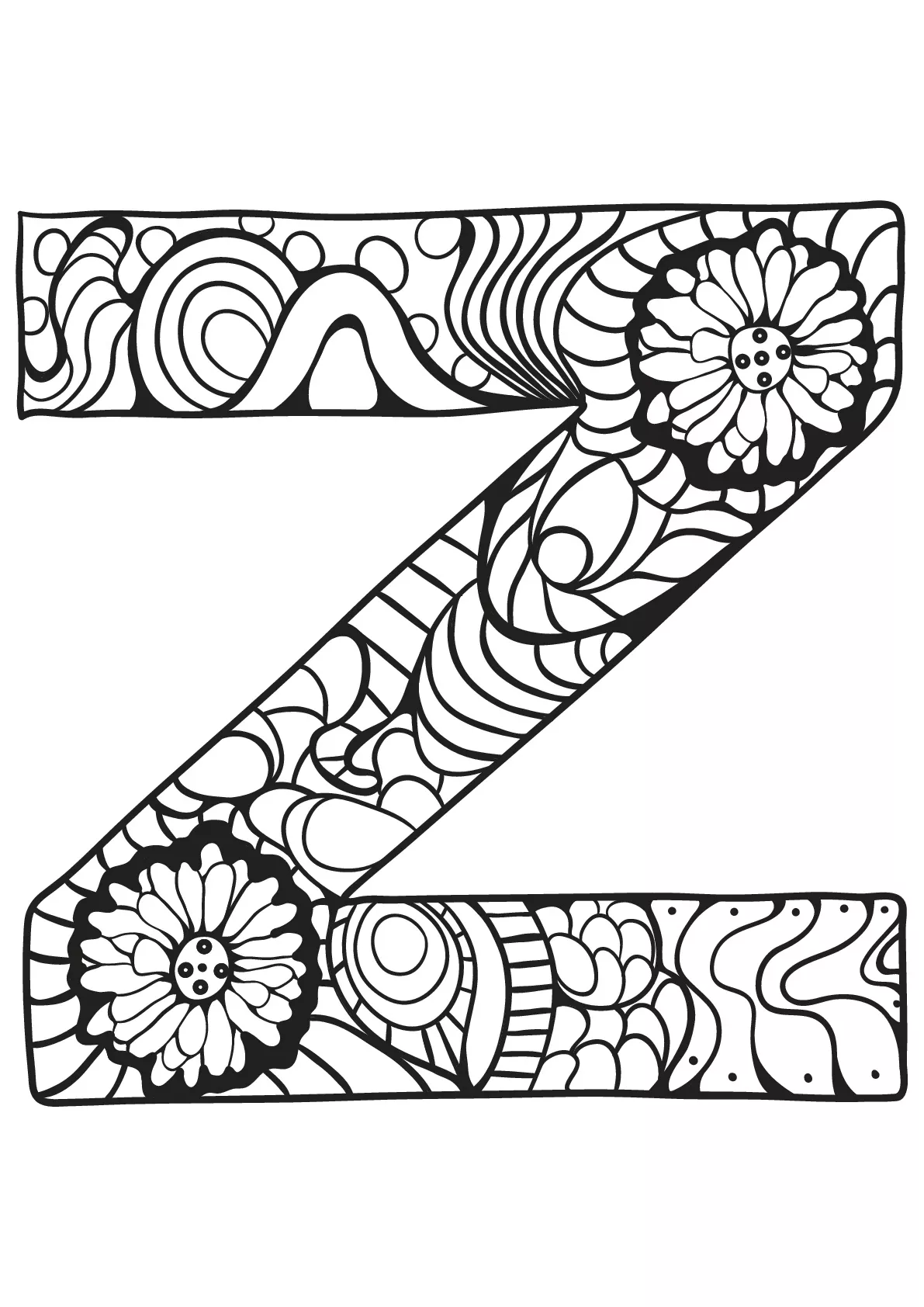 Alphabet lettre z (Coloriage à imprimer pour enfants)