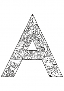 Coloriage de à imprimer pour enfants : Alphabet-lettre-a