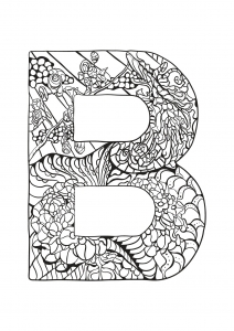 Coloriage de à imprimer pour enfants : Alphabet-lettre-b