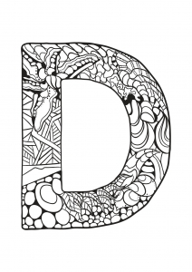 Coloriage de à imprimer pour enfants : Alphabet-lettre-d
