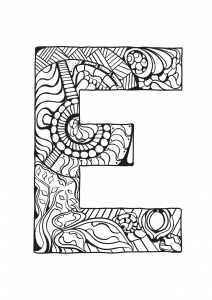 Coloriage alphabet lettre e
