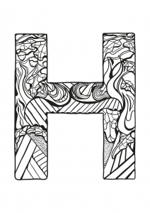 Coloriage alphabet lettre h