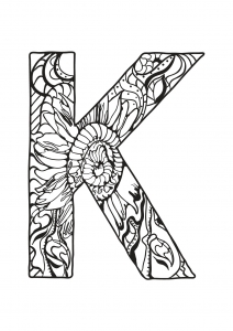 Coloriage de à imprimer pour enfants : Alphabet-lettre-k