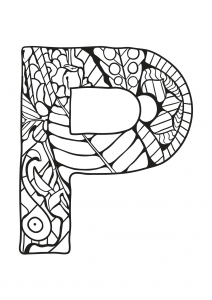 Coloriage alphabet lettre p