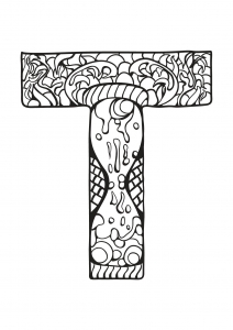 Coloriage de à imprimer pour enfants : Alphabet-lettre-t