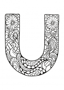Coloriage de à imprimer pour enfants : Alphabet-lettre-u