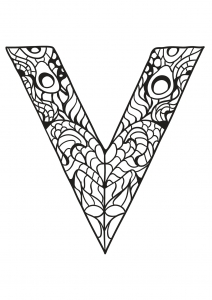 Coloriage de à imprimer pour enfants : Alphabet-lettre-v