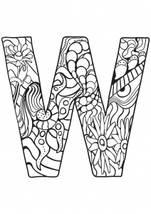 Coloriage alphabet lettre w