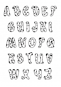 Coloriage enfant alphabet style dalmatiens 2