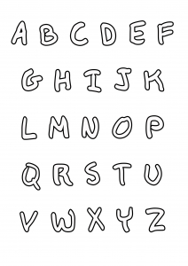 Coloriage enfant alphabet style ecriture manuscrite
