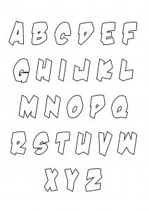 Coloriage enfant alphabet style halloween